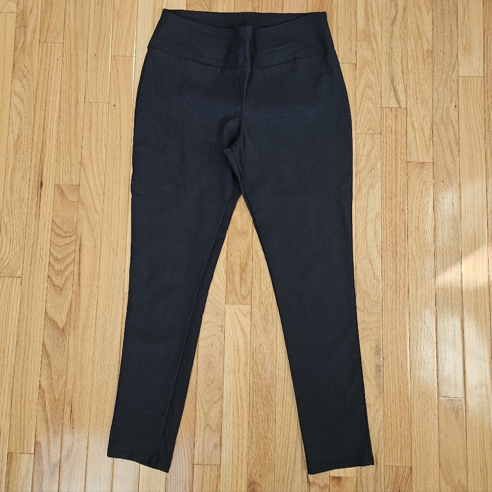 Hybrid & Company Women's Pull On Dress Pants Navy Straight Leg Pull On Size XL